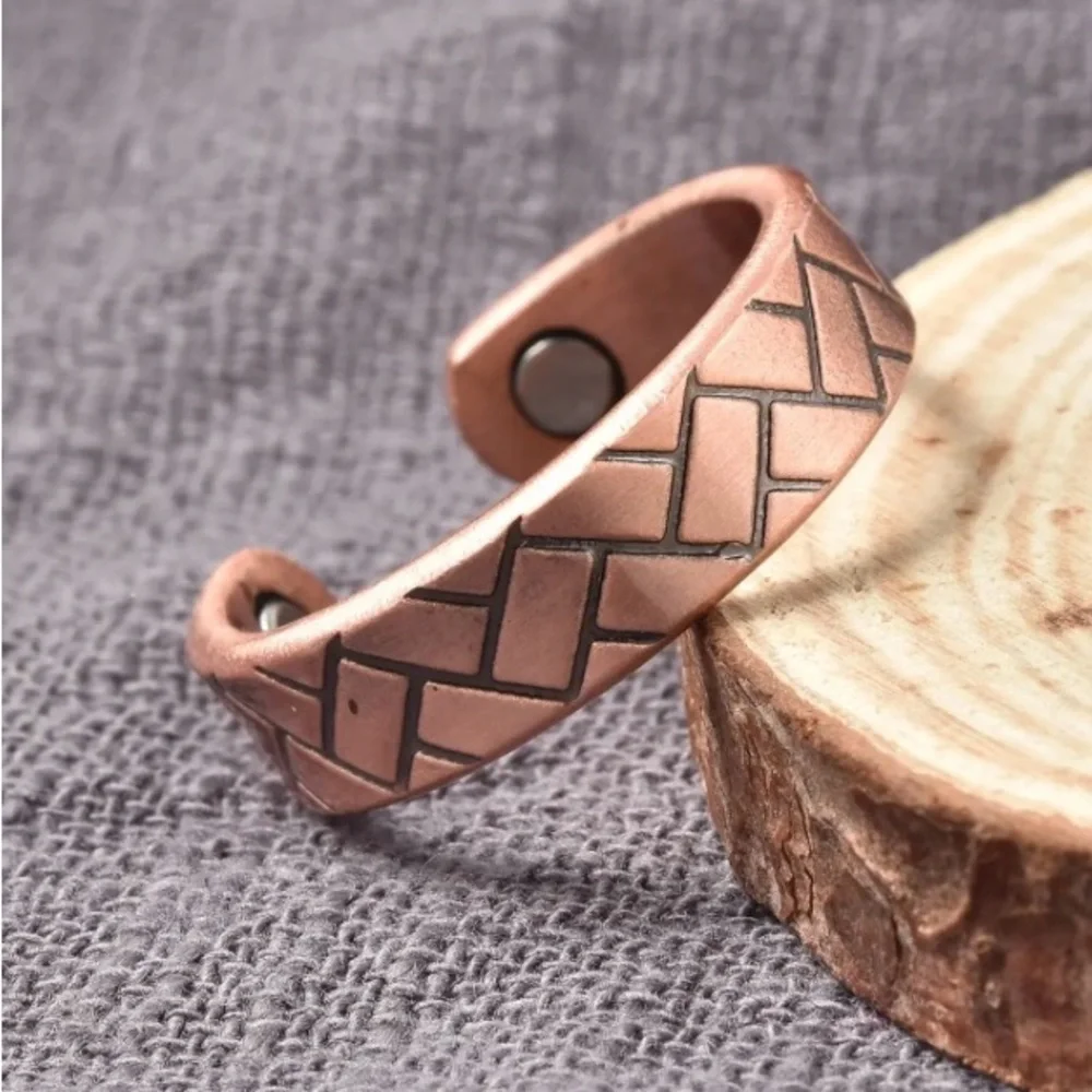 🆕 Magnetic Therapy Adjustable Open Ring In Rose Gold